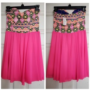 No straps short flowy dress
